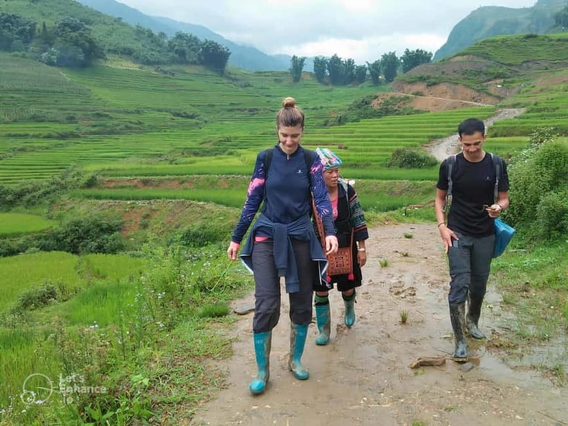 1-Day Sapa Long Trek - Rice Field Terrace, Ethnic Culture - 9:00 AM: A ridge above Sapa and the first view of Fansipan