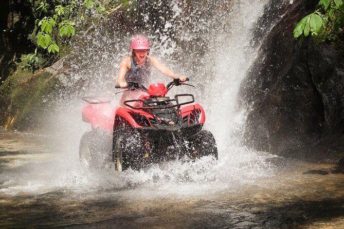 ATV Quad Bike Kuber Through Waterfall, Tunnel And Rice Field - Jungle sections keep the ride active
