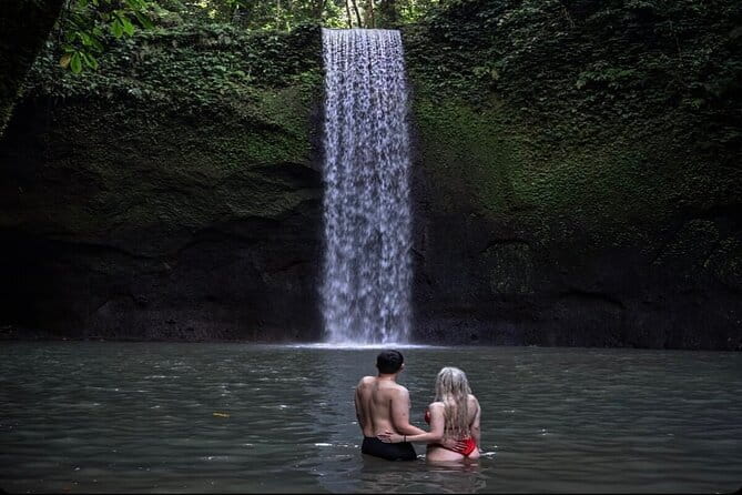 Bali Ubud Tour Monkey Forest, Waterfall, Temple & Rice Terrace - Cooling off at Kanto Lampo Waterfall