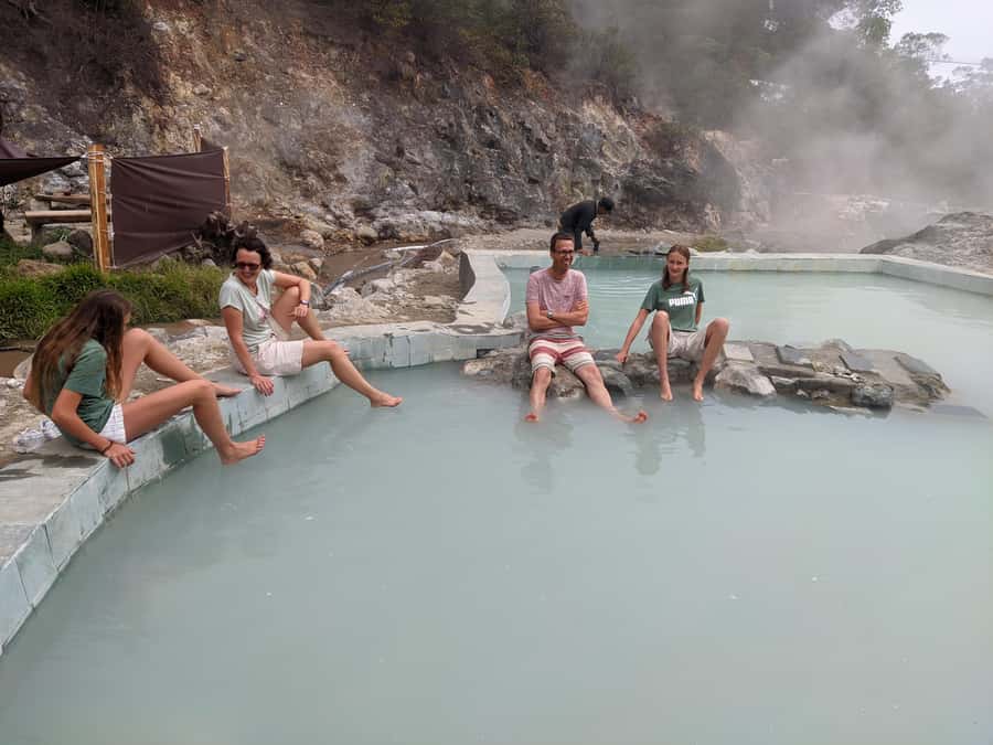 Bandung: White Crater, Scenic Tea Plantations & Hot Spring - Rengganis Crater and the highland stops