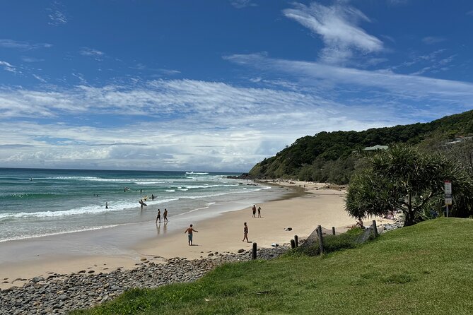 Byron Bay Day Tour: Lighthouse Sunset, The Farm and Hidden Trails - Wategos Beach sets up the final walk