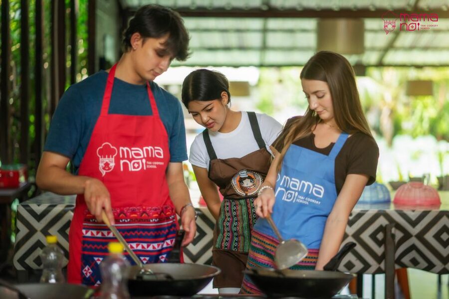 Chiang Mai: Cooking Class with Organic Farm at Mama Noi - A garden walk with herbs you can taste