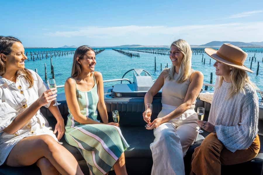 Coffin Bay: Oyster Farm Boat Tour with Wading & 12 Oysters - The first 30 minutes across Coffin Bay