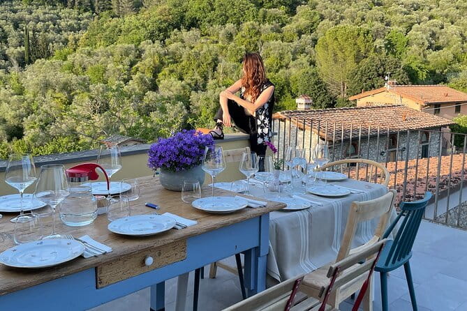Cooking Class and Lunch at a Tuscan Farmhouse with Local Market Tour from Florence - Sitting down to the four-course lunch