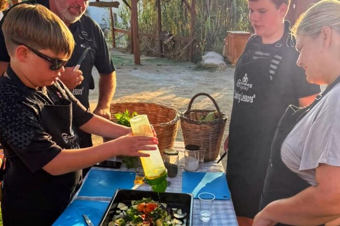 Cooking Class Sunset Dinner and Tour in Paros Farm - Sunset dinner with Parian wine and music