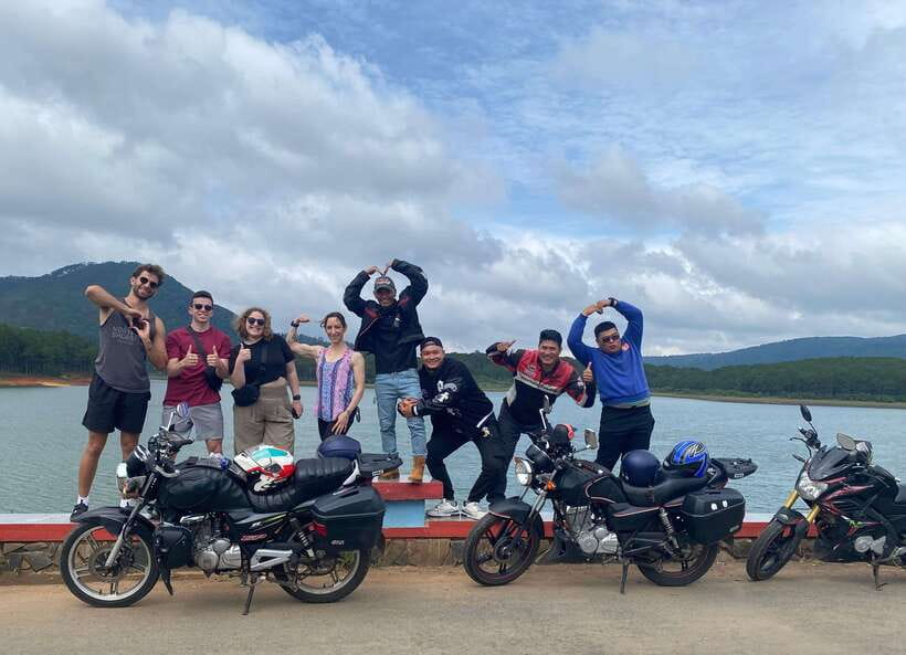 Dalat: MOTORBIKE TOUR TO PONGOUR FALLS- SILK- COFFEE FARM - Elephant Waterfall and Linh An Pagoda