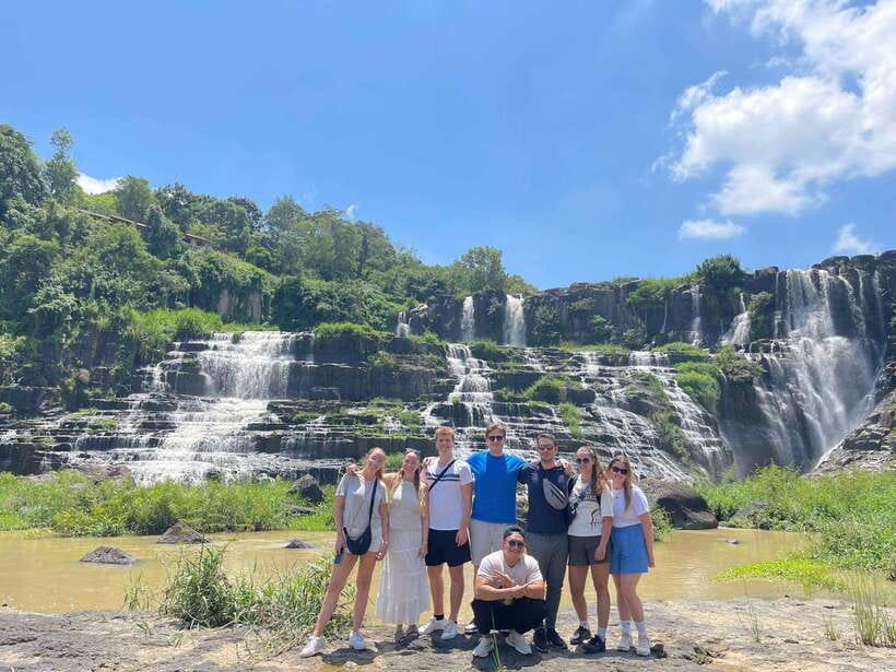 Dalat: MOTORBIKE TOUR TO PONGOUR FALLS- SILK- COFFEE FARM - Leaving Dalat for pine forests and farms