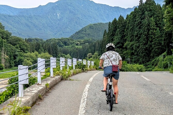 E Bike in Yuzawa Mountain Views Lake Daigenta and Rice Terraces - Lake Daigenta and the best pause on the route