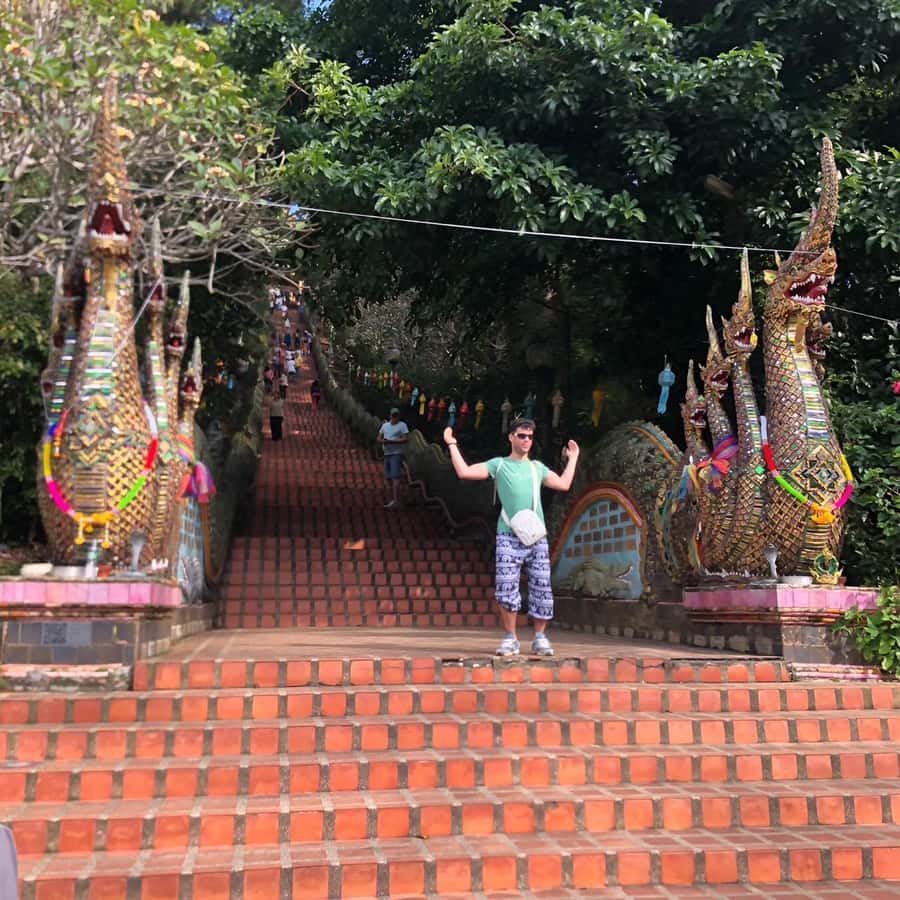 From Chiang Mai: Temples, Sticky Waterfall, and Orchid Farm - Doi Suthep and the gold pagoda