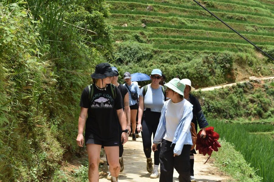 From Sapa: 1-Day Trekking through Terraces Rice Fields - The afternoon route to Ta Van