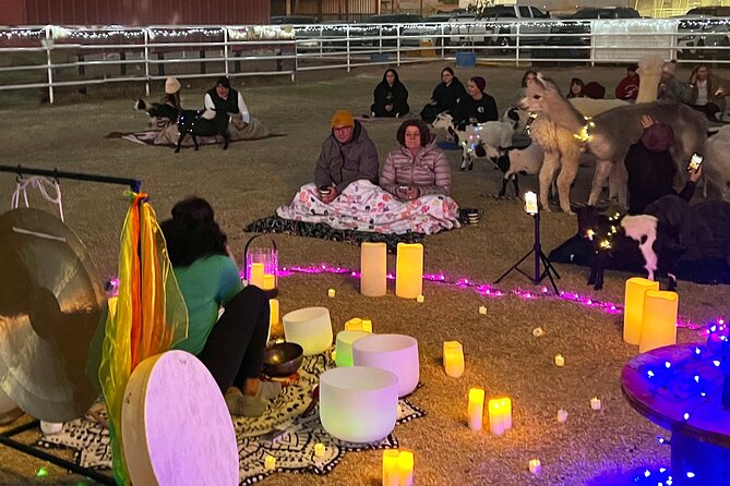 Goat and Alpaca Sound Bath - Gilbert Arizona - Gongs, bowls, and chimes set the pace