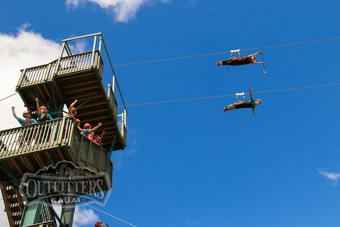 Hawaii Kipu Ranch PowerLine Zipline with Guide - Getting ready for the first line