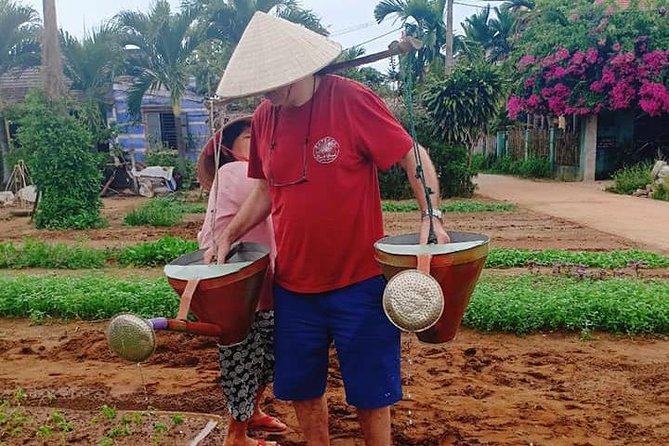 Hoi An Countryside Tour with Bamboo Basket Boat Rowing , Buffalo Ride, Farming - Bay Mau Coconut Forest by round bamboo boat