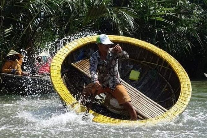 Hoi An Wet Rice Farming Tour Private Round Boat Fishing & Lunch - Bay Mau Coconut Forest by round bamboo boat