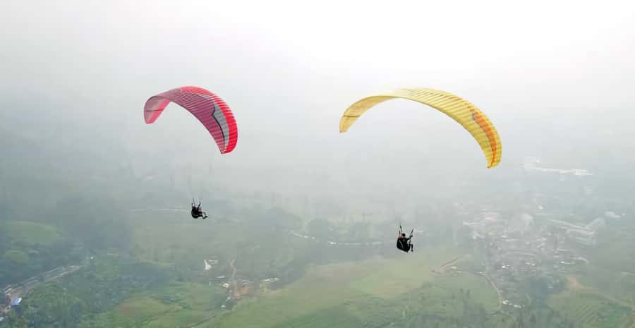 Jakarta: Paragliding on Top Mountain & Tea Plantation - Tea plantations from above