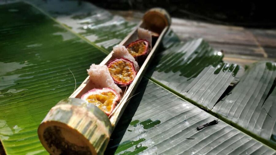 Luang Prabang: Bamboo Forest Cooking-class & Farm Visit - Cooking rice, meat, and fish over natural materials