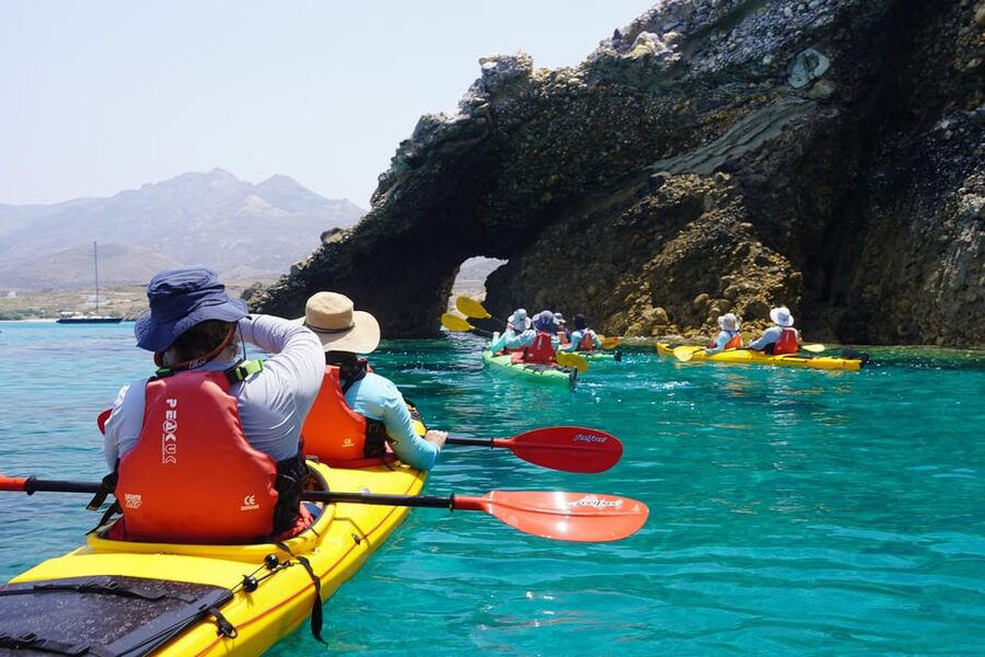 Naxos: Kampos Farm Sea Kayak Tour with Snorkeling & Picnic - The coast: caves, arches, channels, and small beaches