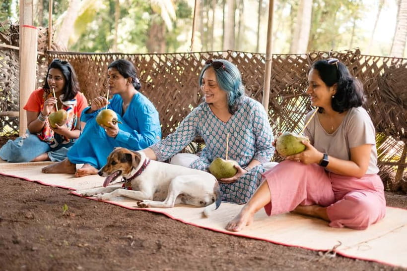 North Goa: Mulgao Village and Coconut Farming Experience - A Goan vegetarian meal under the palms
