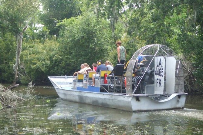 Oak Alley Plantation and Large Airboat Swamp Tour from New Orleans - From plantation roads to shallow swamp water