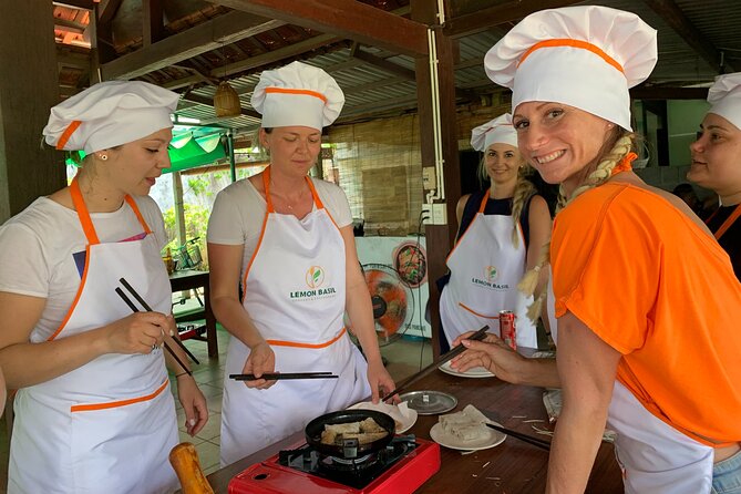 Private Biking, Farming, & Cooking Class in Hoi An - Cooking four Vietnamese dishes at Lemon Basil