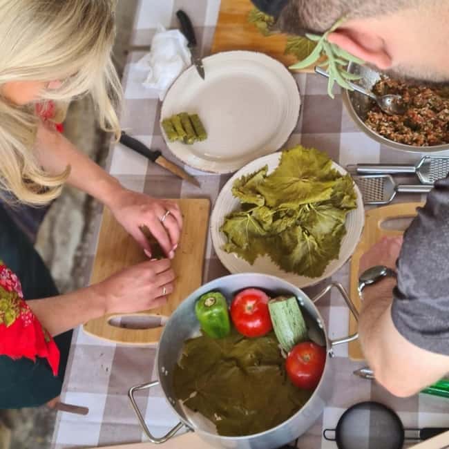 Rhodes: 1952 Farmhouse Cooking & Lunch with Unlimited Wine - The Rhodian dishes on the table