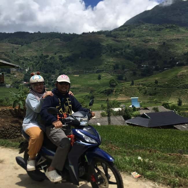 Sapa to Waterfall, Green Tea Farm with motorbike driver - Na Khuong water wheel and Ban Bo
