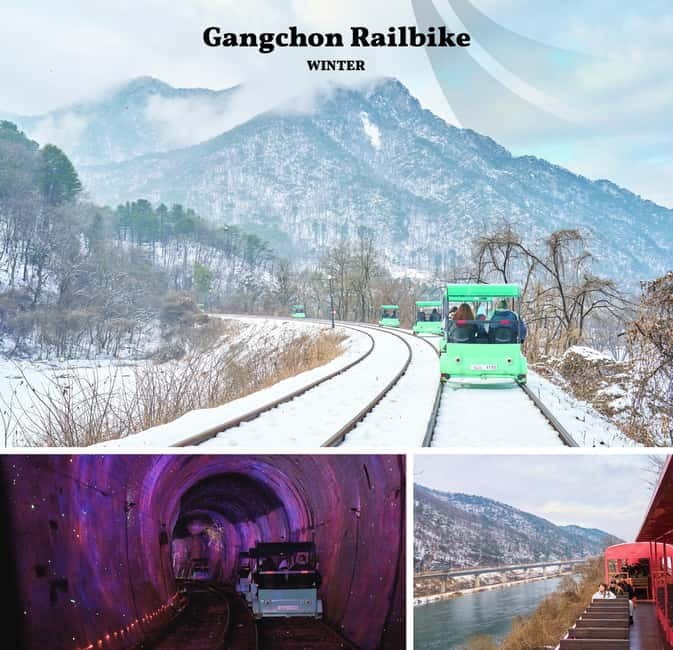 Seoul: Nami Island & Alpaca World & Railbike (+Healing Park) - Pedaling the old railway at Gangchon