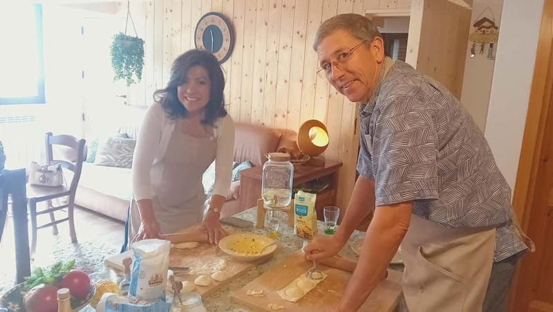 Sorrento: Marì Cooking Class in a Family Farm w/ Coast View - Rolling pasta and preparing the main dishes