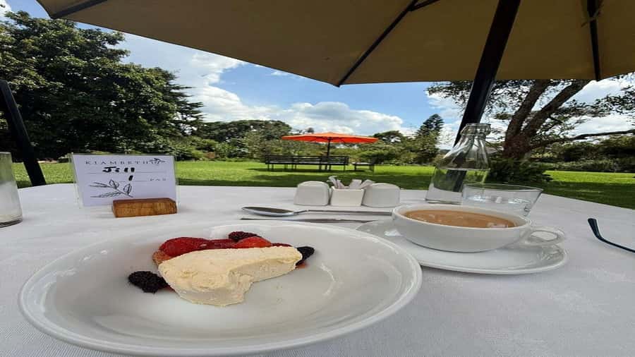 Tea Farm Tour From Nairobi (Kiambethu). - A verandah drink with Ngong Hills views