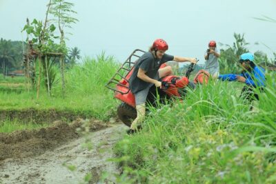 Ubud ATV Quad Bike through river, Jungle, waterfall & rice fields