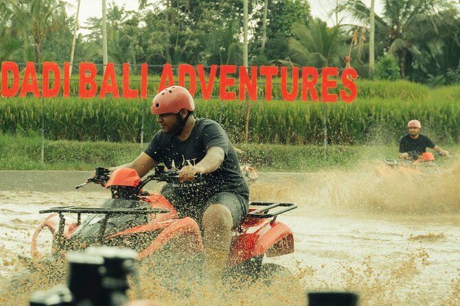 Ubud ATV Ride through River Jungle Rice Fields Puddles - Getting ready with helmets, boots, and a safety briefing