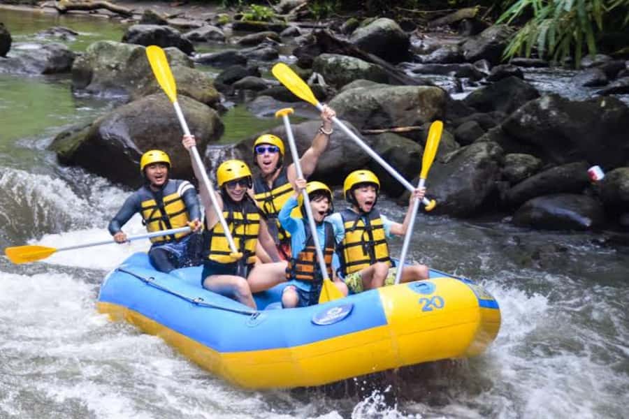 Ubud: Zip-line Adventure, River Rafting & Rice Terraces Tour - Rafting the Ayung River for two to three hours